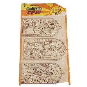 🟢 Sunbeams Paint-N-Hang Stained Glass Suncatcher NIP 1983 Vintage